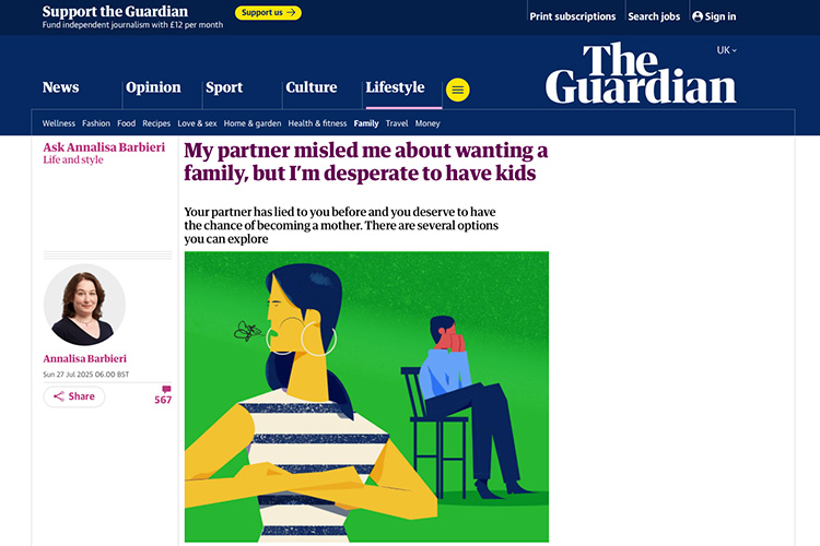 The Guardian - My partner misled me about wanting a family